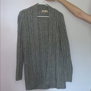 Gray knit cardigan